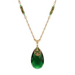 1928 Jewelry 28in. Color Faceted Teardrop Necklace