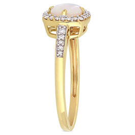 Gemstone Classics&#8482; 10kt. Gold & Opal Square Halo Ring