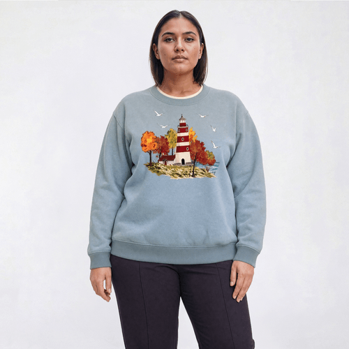 Plus Size Top Stitch By Morning Sun Coastal Fleece Sweatshirt - image 