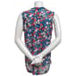 Womens Notations Sleeveless Floral Knit Pleated Split Neck Blouse - image 2
