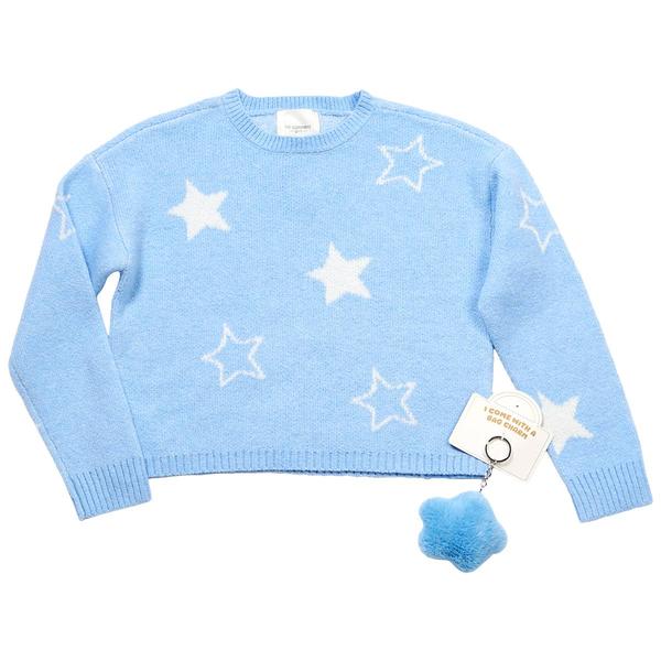 Girls (7-16) No Comment Star Mossy Sweater w/ Bag Charm - image 