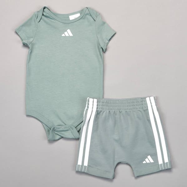 Baby Boy (3-9M) adidas 2pc. Adidas Bodysuit & Shorts Set - image 