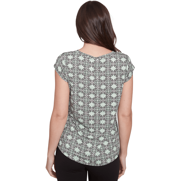 Womens Emaline Key Items Cap Sleeve Medallion Tee