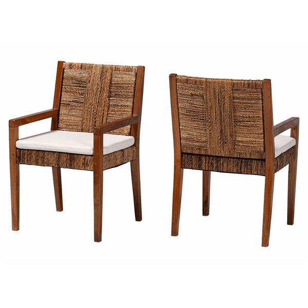 bali & pari Chabela 2pc. Handwoven Seagrass Armchairs - image 