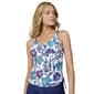 Womens Free Country Sunlit Floral Shirred V Neck Tankini - image 1