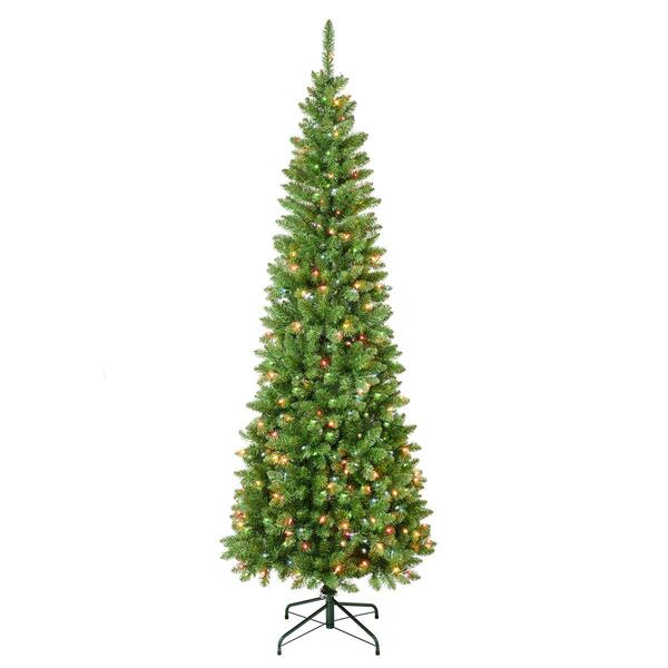 National Tree 7.5ft. Rowan Pencil Slim Pre-Lit Christmas Tree - image 