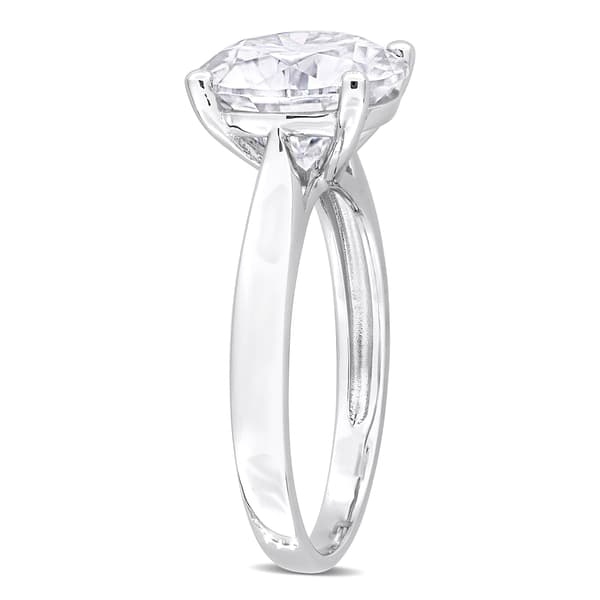 Sterling Silver 3 1/2ctw. White Moissanite Solitaire Ring