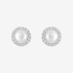 Gemstone Classics™ Lab Grown Sapphire Pearl Button Stud Earrings