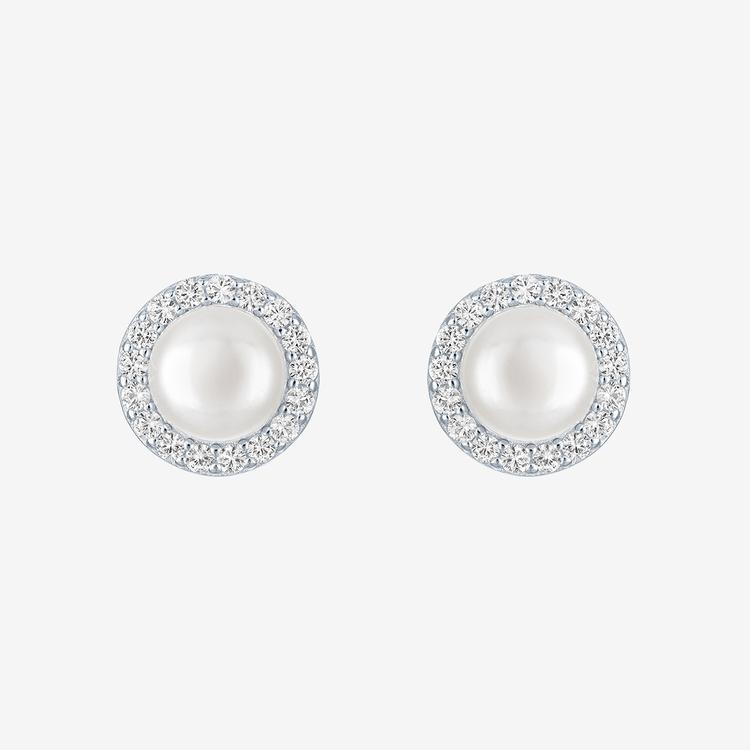 Gemstone Classics™ Lab Grown Sapphire Pearl Button Stud Earrings