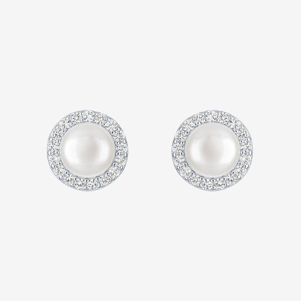 Gemstone Classics™ Lab Grown Sapphire Pearl Button Stud Earrings