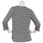 Womens Notations 3/4 Sleeve Grommet Trim Knit Top - Zigzag - image 2