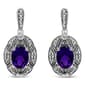 Haus of Brilliance Purple Amethyst & Diamond Dangle Earrings - image 2