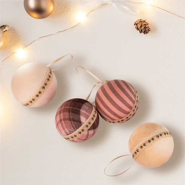 Northlight 4pc. Plaid & Striped Christmas Ball Ornaments