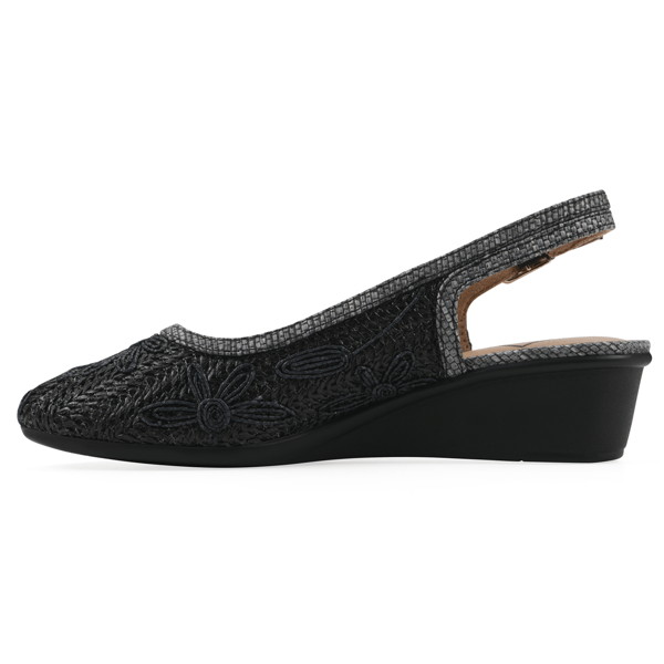 Womens Cliffs by White Mountain Boris Wedge Slingback Heels -Wide