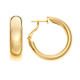 Fine Faux Gold Plated Polished Hoop Earrings