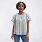 Womens Preswick & Moore(R) Short Flutter Sleeve Stripe Blouse - image 1