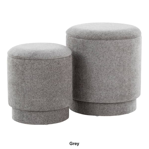 LumiSource Upholstered Contemporary Ottoman Set