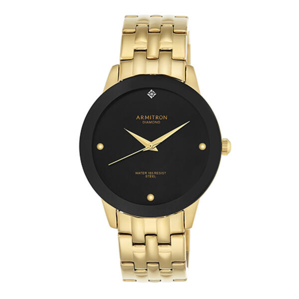 Mens Armitron Diamond Accent Dial Watch - 20-4952BKGP - image 
