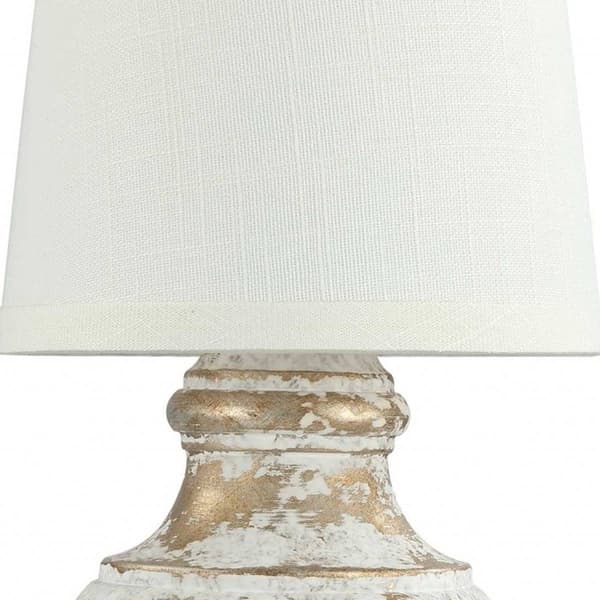 9th & Pike&#174; 12in. Gold and White Table Lamp