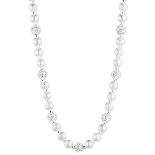 Gloria Vanderbilt Silver-Tone & Crystal Bead Necklace - image 