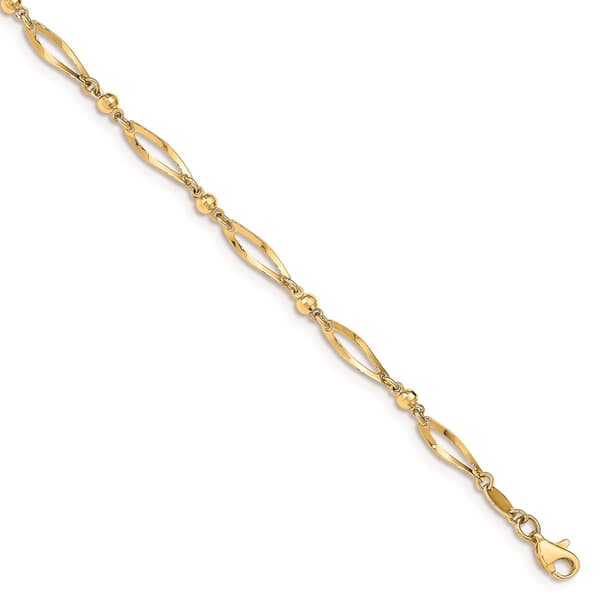 Gold Classics(tm) 14kt. Gold Polished & Diamond Cut 9in. Anklet - image 