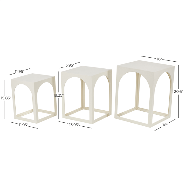 9th & Pike® Modern White Metal Accent Table Set