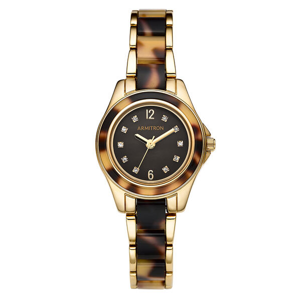 Womens Armitron Gold-Tone & Faux Tortoise Watch - 75-5756BMGPTO - image 