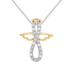 1/20cttw. Natural Diamond Sterling Silver Infinity Angel Pendant