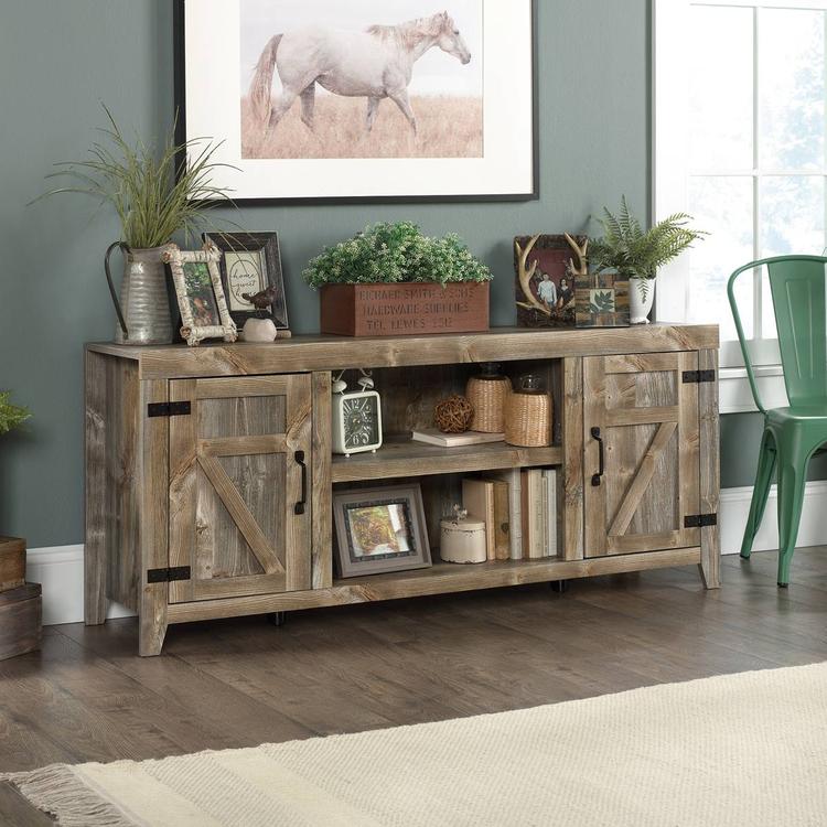 Sauder Farmhouse TV Stand with Storage
