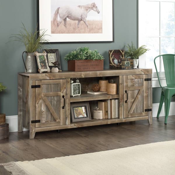 Sauder Farmhouse TV Stand with Storage