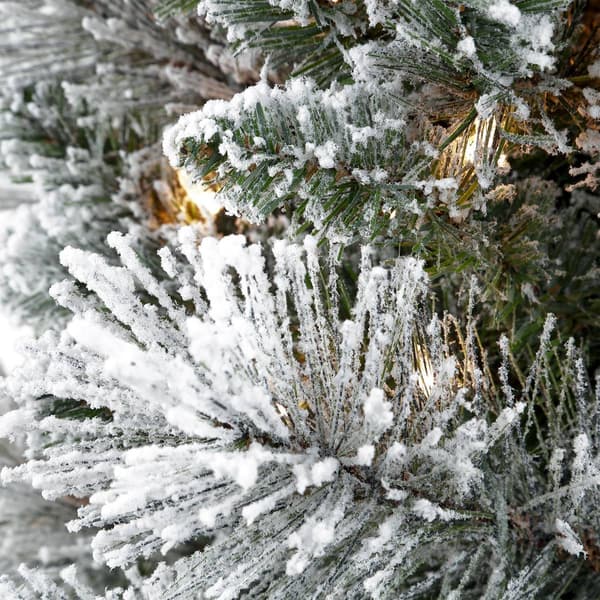 Puleo International 6.5ft. Pre-Lit Flocked Christmas Tree