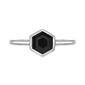 Gemminded Sterling Silver 6mm Hexagonal Black Onyx Ring - image 4