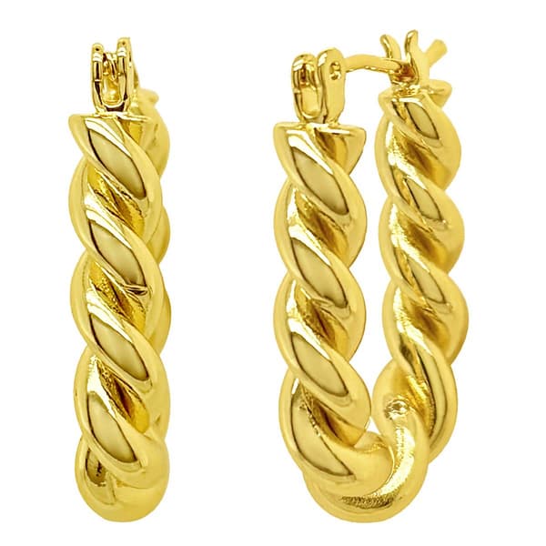 Marsala 14kt. Gold Plated Twisted U-Hoop Earrings - image 