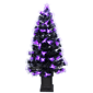 Northlight 4ft. Black Fiber Optic LED Pine Potted Halloween Tree - image 3