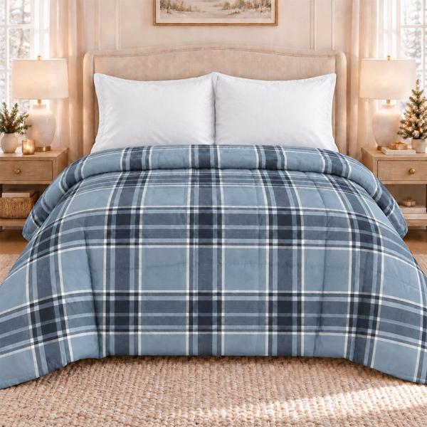 Ashley Cooper(tm) Icicle Plaid Down Alternative Comforter - image 