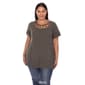 Plus Size White Mark Crisscross Neckline Short Sleeve Tunic - image 9