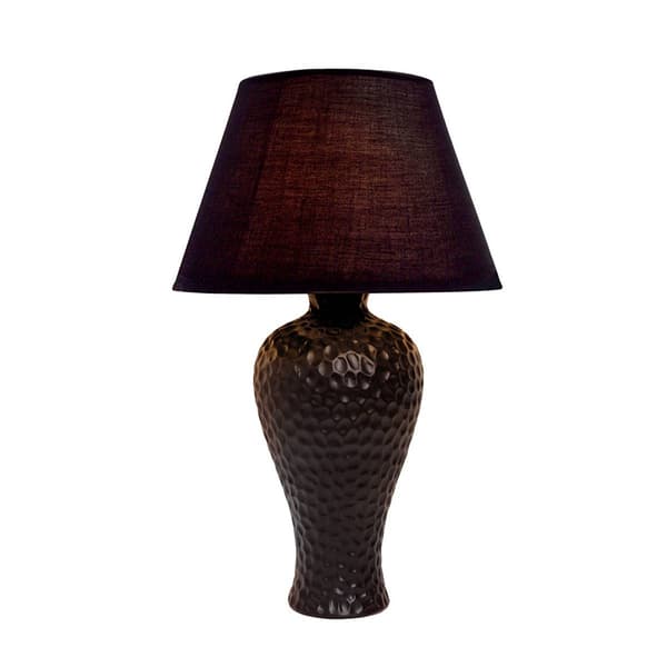 Simple Designs Textured Stucco Curvy Ceramic Table Lamp