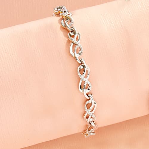 Diamond Classics™1/10ctw. Sterling Silver Diamond Open 8...