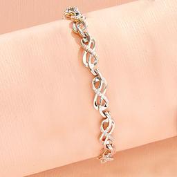 Diamond Classics(tm)1/10ctw. Sterling Silver Diamond Open 8 Bracelet