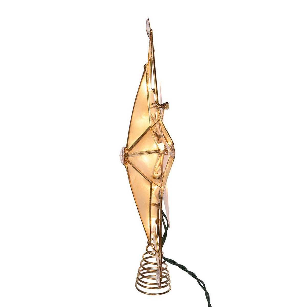Kurt Adler 5-Point Large Star w/ Smoke Capiz Treetop