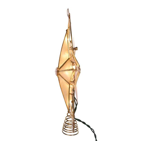 Kurt Adler 5-Point Large Star w/ Smoke Capiz Treetop