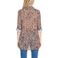 Womens NY Collection Roll Tab Sleeve Cheetah Mesh Tunic Blouse - image 2