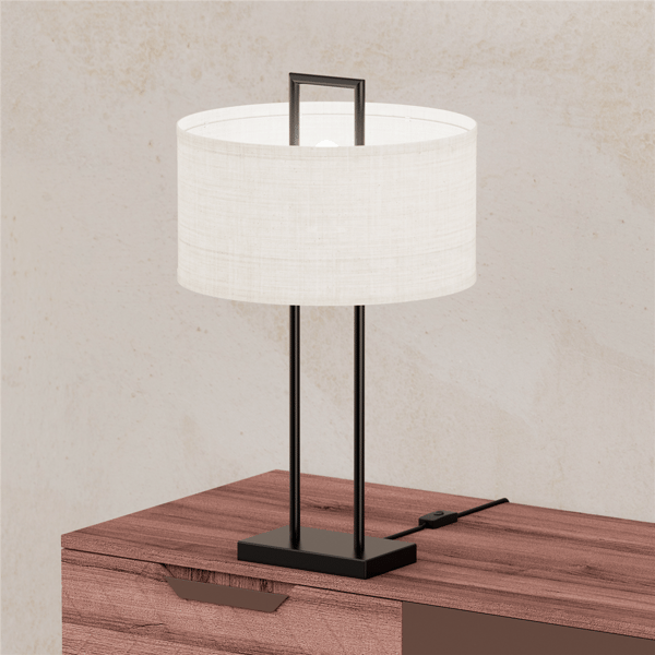 Infibrite 25in. Modern Structure Table Lamp with Textured Shade