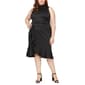 Plus Size SLNY Sleeveless Mock Neck Scuba Ruffled Dress - image 1