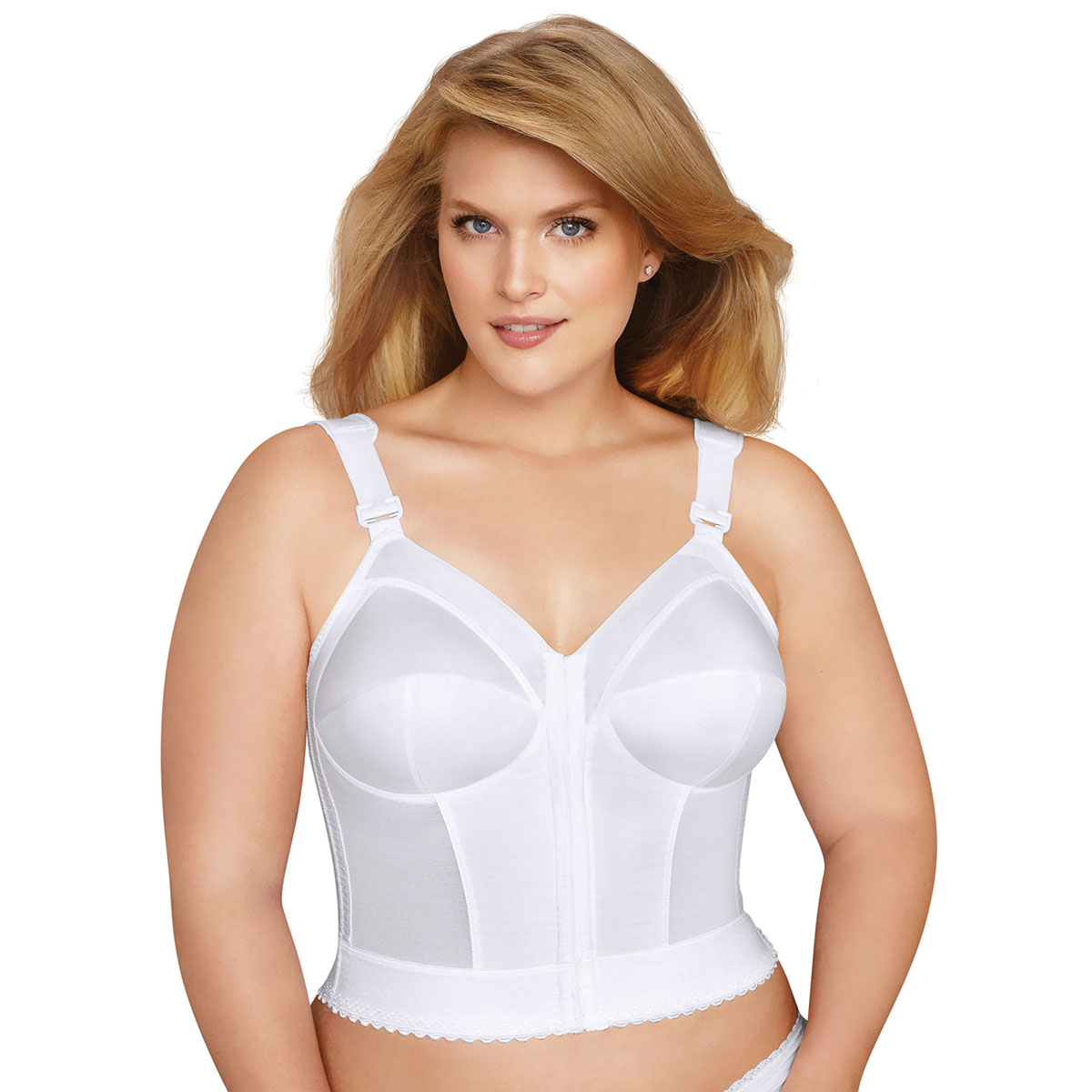 Open Video Modal for Womens Exquisite Form Fully&#40;R&#41; Front Close Wire-Free Longline Bra