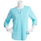 Womens Cure 3/4 Roll Tab Sleeve Knit Crepe Top - image 1