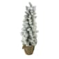 Northlight 2ft. Potted Flocked Mini Pine Slim Christmas Tree - image 1