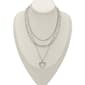 Ashley Silver 3 Row Layered Cut Out Heart Pendant Necklace - image 1