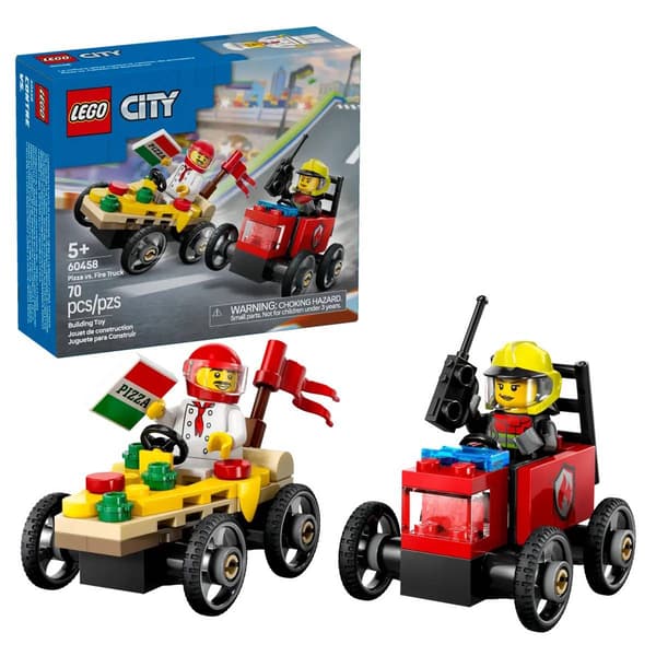 LEGO&#40;R&#41; CITY Pizza vs. Fire Truck Race Car Pack Building Kit - image 