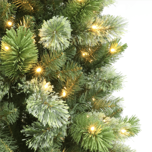 Puleo International 7.5ft. Pre-Lit Slim Oklahoma Pine Tree
